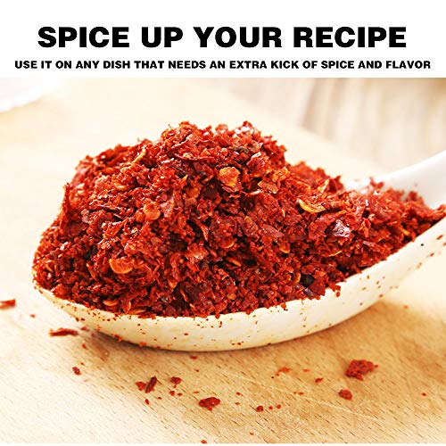 Sichuan Red Hot Chili Pepper Flakes Powder8 Oz, Medium Hot, Sz