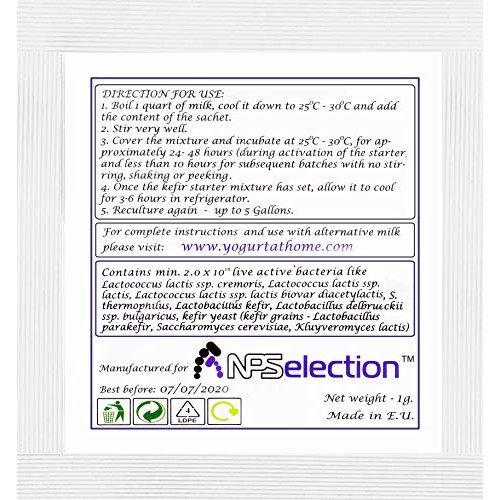 Kefir Starter Culture - Pack Of 5 Freeze Dried Sachets