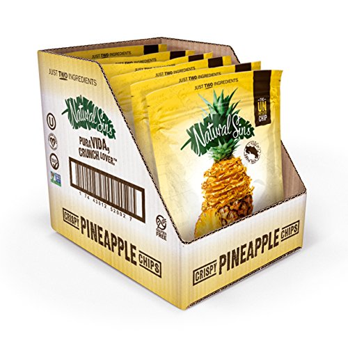 Natural Sins Baked Pineapple Chips | 1 Ounce Bag Pack Of 6 | V