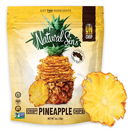 Natural Sins Baked Pineapple Chips | 1 Ounce Bag Pack Of 6 | V