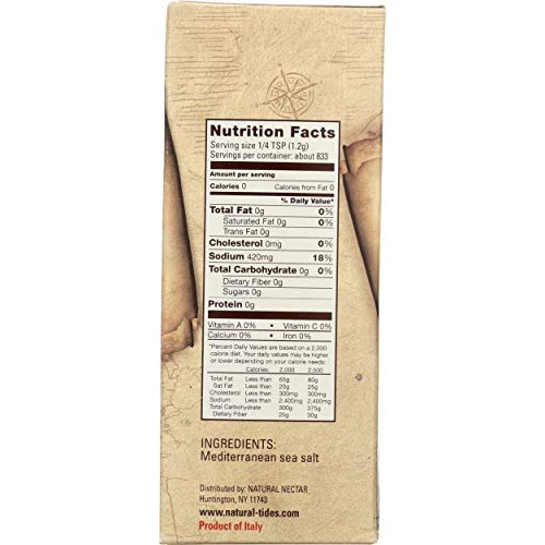 Natural Tides Mediterranean Kosher Salt Coarse Crystals, 2.2 Pound