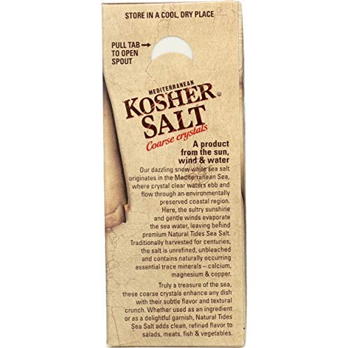 Natural Tides Mediterranean Kosher Salt Coarse Crystals, 2.2 Pound