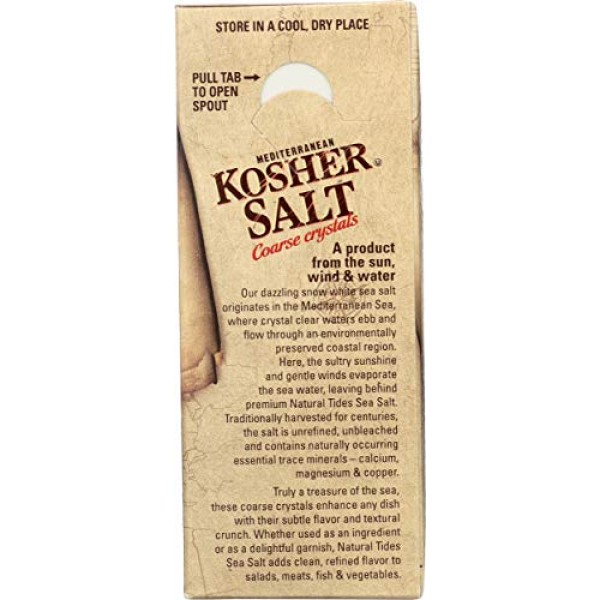 Natural Tides Mediterranean Kosher Salt Coarse Crystals, 2.2 Pound