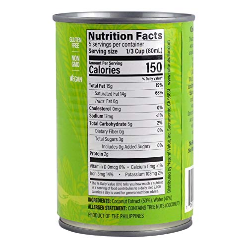 Natural Value Coconut Milk, 13.5 Oz. Cans Count Of 12