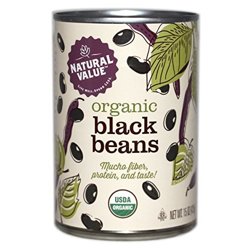 Natural Value Organic Black Beans, 15 Ounce Pack Of 12