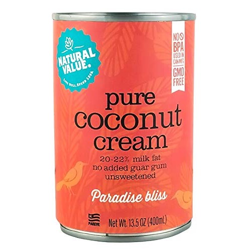 Natural Value Coconut Cream, 13.5 Ounce Pack Of 12