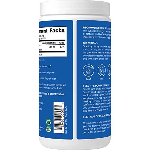 Natural Vitality Calm, Magnesium Citrate Supplement, Anti-Stress...