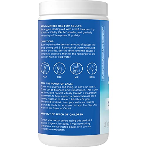 Natural Vitality Calm, Magnesium Citrate Supplement, Anti-Stress...