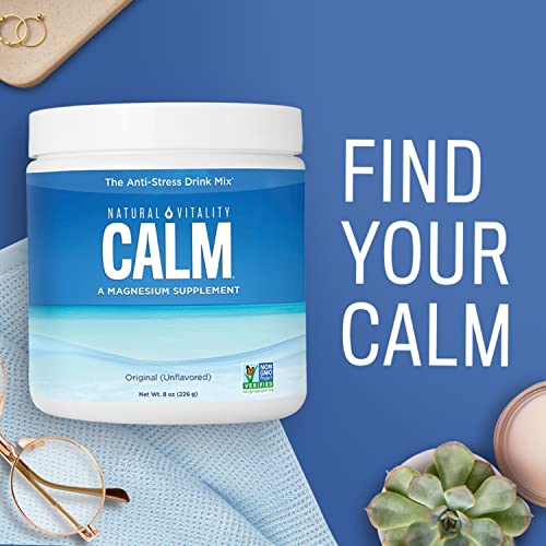 Natural Vitality Calm, Magnesium Citrate Supplement, Anti-Stress...