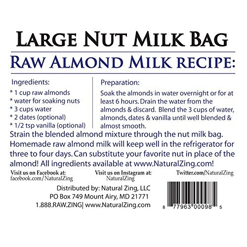 Fine Mesh Reusable Large Nut Milk Bag-2 Gal.