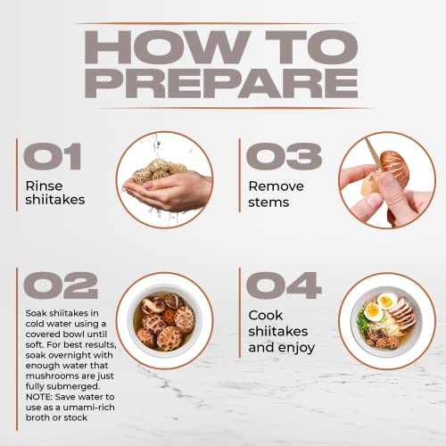 NATURAURA - 16 oz of Large Premium Whole White Flower Dried Shii...