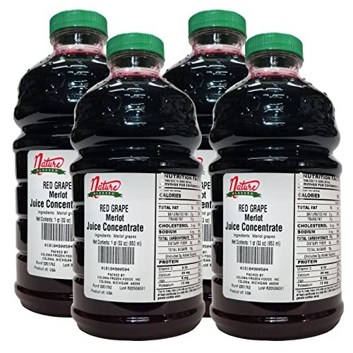 Nature Blessed 100% Pure Merlot Red Grape Fruit Juice Concentrat...