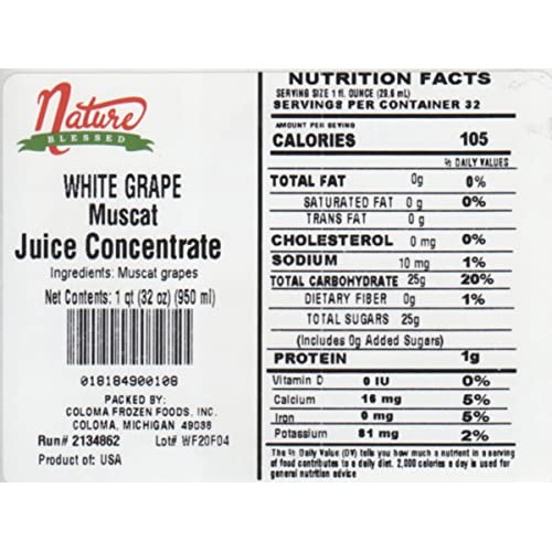 Nature Blessed 100% Pure Muscat White Grape Fruit Juice Concentr...