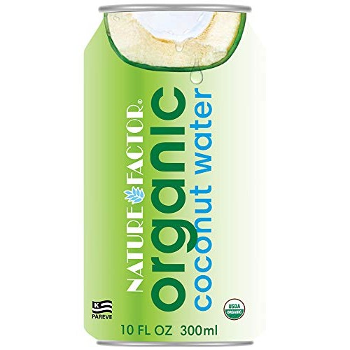 Nature Factor Organic Coconut Water, 10 Ounce Cans Pack Of 12