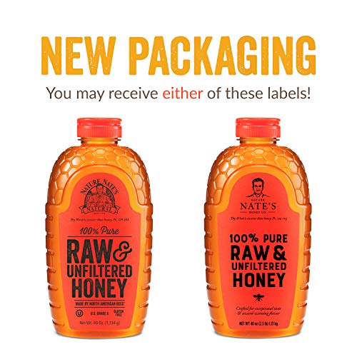 Nature Nate’S 100% Pure Raw &Amp; Unfiltered Honey; 40-Oz. Squeeze B