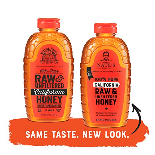 Nature Nates %100 Pure Raw Unfiltered Honey In Squeeze Bottle -