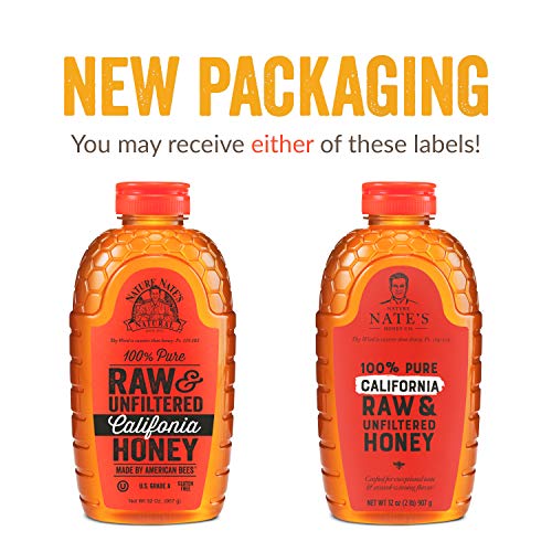Nature Nates %100 Pure Raw Unfiltered Honey In Squeeze Bottle -