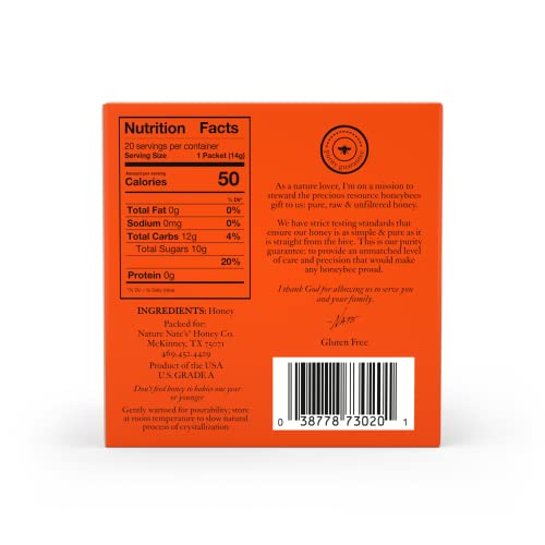 Nature Nate’S 100% Pure Raw &Amp; Unfiltered Honey; 20 Count Box; Sm