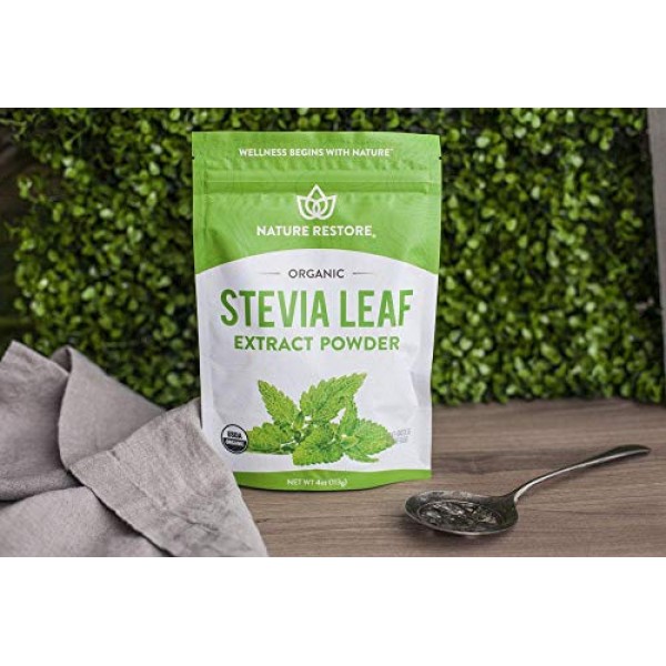 Nature Restore USDA Certified Organic Stevia Leaf Extract Powder...