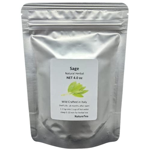 Organic Sage - Salvia Officinalis Dried Loose Leaf C/S By Nature