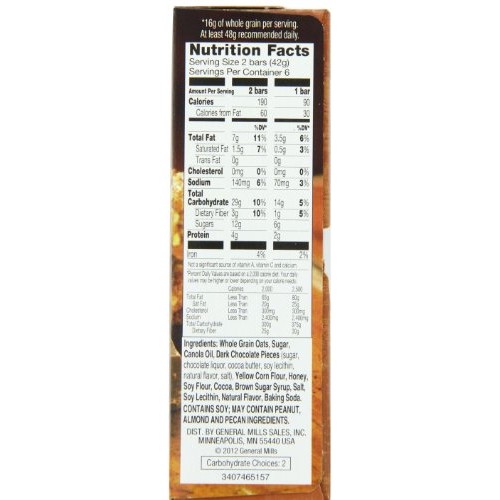 Nature Valley Granola Bars, Crunchy, Oats And Dark Chocolate, 12