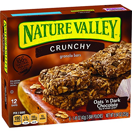 Nature Valley Granola Bars, Crunchy, Oats And Dark Chocolate, 12