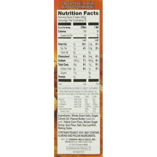 Nature Valley Granola Bars, Crunchy, Peanut Butter, 6 Pouches -