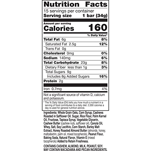 Nature Valley Granola Bars, Sweet And Salty Nut, Cashew, 1.2 Oz,