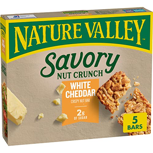 Nature Valley Savory Nut Crunch Bars, White Cheddar, 0.89 oz, 5 ...