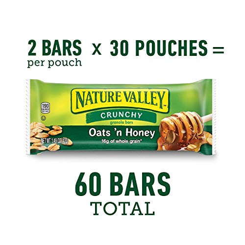 Natures Valley Granola Bars, Crunchy Oats N Honey, 60 Count