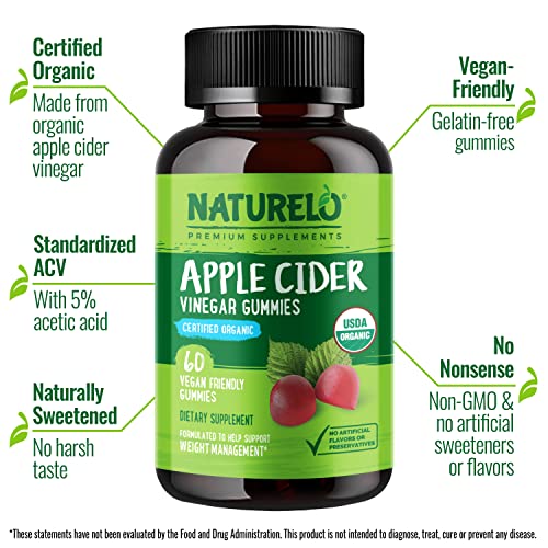 Naturelo Apple Cider Vinegar Gummies For Weight Management, Cert