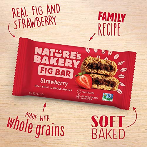 Nature’S Bakery Whole Wheat Fig Bars, Strawberry, Real Fruit, Ve
