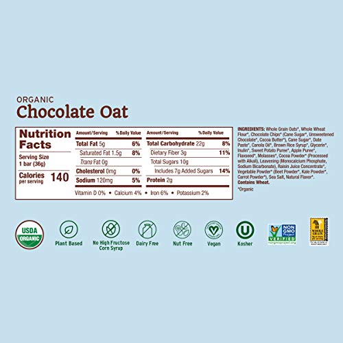 Natures Bakery Baked-Ins Bars Chocolate Oat, Organic Fruits &Amp; V