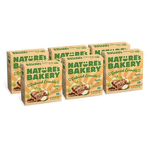 Natures Bakery Oatmeal Crumble Bars, Apple, Real Fruit, Vegan,