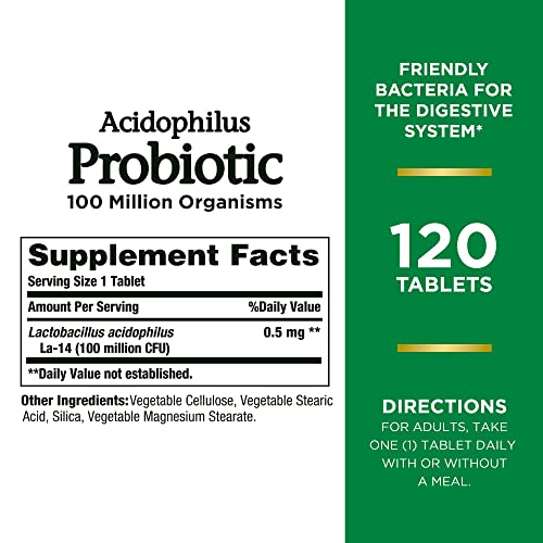 Nature’s Bounty Acidophilus Probiotic, Daily Probiotic Supplemen...
