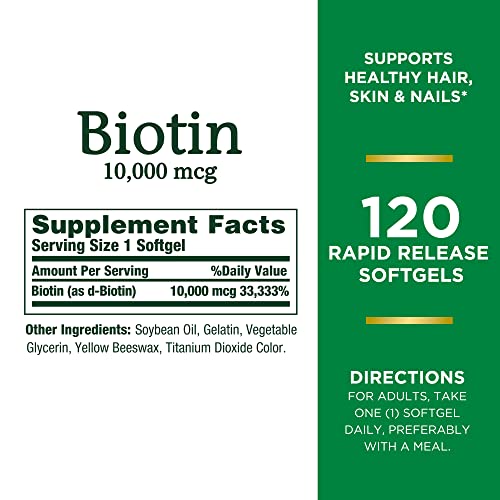 Nature’S Bounty Biotin, Supports Healthy Hair, Skin And Nails, 1