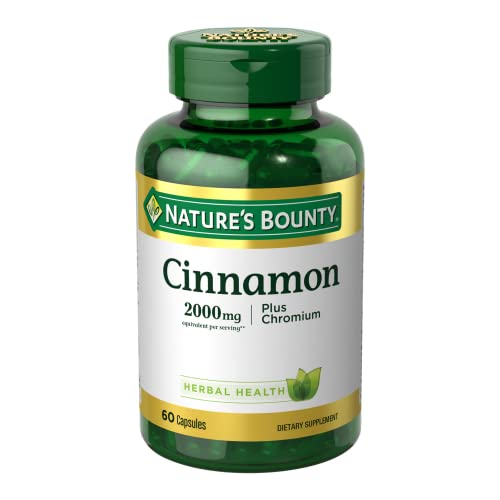 Nature’s Bounty Cinnamon 2000mg Plus Chromium, Sugar Metabolism ...