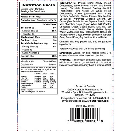 Pure Protein Chewy Chocolate Chip, 50 Gram, 6 Count Multipack