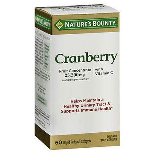 Natures Bounty Cranberry Dietary Supplement 60 Soft Gels Pack
