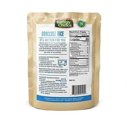 Natures Earthly Choice Paleo, Keto Broccoli Rice, 8.5Oz Pack Of 6
