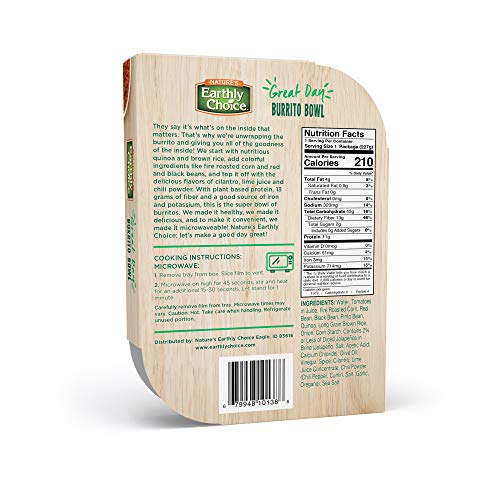 Natures Earthly Choice Plant Based Protein, 8 Oz Vegan Burrito