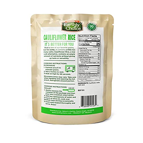 Natures Earthly Choice Cauliflower Rice - 6 Pouches 6 X 8.5 Ou