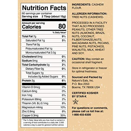 Natures Eats Cashew Flour Finely Ground, 32 Oz