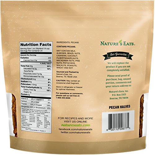 Natures Eats Pecan Halves, 24 Ounce
