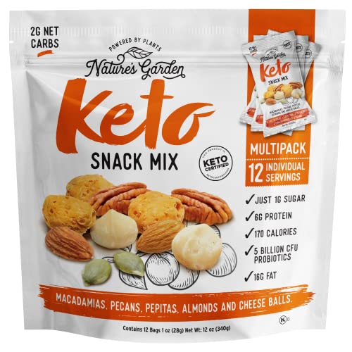 Nature’s Garden Keto Snack Mix - Probiotic Cheese Balls, Crunchy...