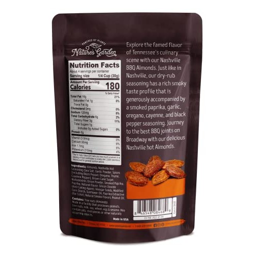 Natures Garden Nashville BBQ Almonds, 4 oz Pack of 6 - Spicy ...