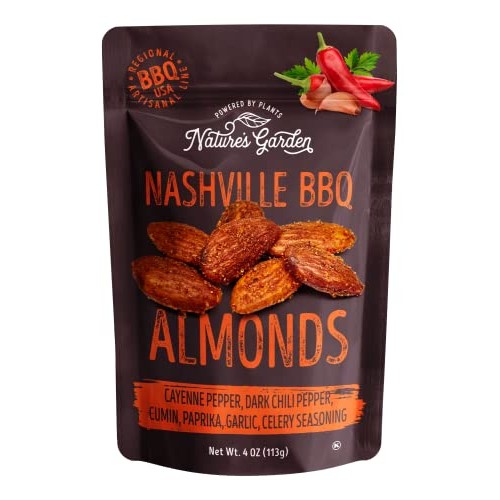 Natures Garden Nashville BBQ Almonds, 4 oz Pack of 6 - Spicy ...