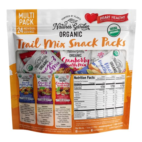 Natures Garden Organic Trail Mix Snack Packs - Trail Mix Variet...