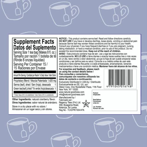 24 Pack Of Loveeta Wellness Weight Loss Tea Cranberry - 15 Tea B...