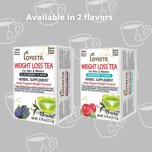 24 Pack Of Loveeta Wellness Weight Loss Tea Cranberry - 15 Tea B...